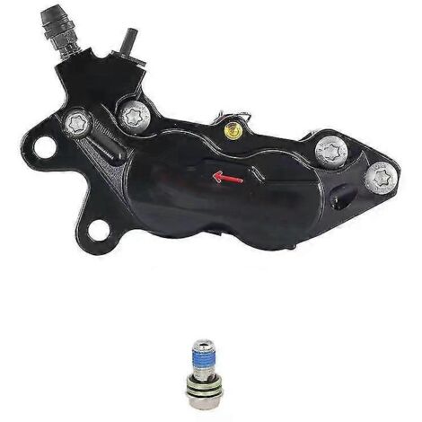 Étrier de frein axial universel pour moto, fixation 40 mm, 4 pistons, compatible Honda, Yamaha, Kawasaki et Suzuki - Noir, côté gauche (1/5)