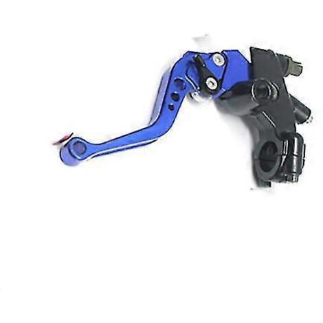 Levier de réservoir de maître-cylindre de frein et d'embrayage hydraulique Alconstar 7/8" pour motos Harley, Honda, Yamaha, Kawasaki et Suzuki - bleu, gauche (1/5)