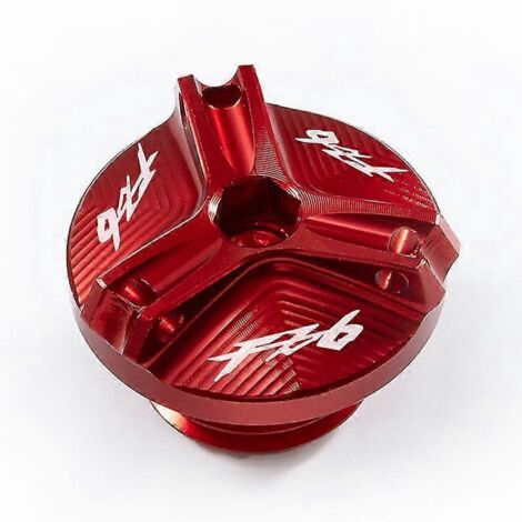 Bouchon de réservoir de liquide de frein avant et bouchon de remplissage d'huile pour moto Yamaha FZ6, FZ-6, ZF6N, FZ6R, FZ6S et Fazer : accessoires de protection. Bouchon de remplissage d'huile rouge (1/5)
