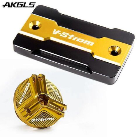 Bouchon de réservoir de liquide de frein avant pour Suzuki V-Strom 650, 250 et 1000/XT (DL650, DL1000, DL250) - Accessoires de protection - Jeu complet (doré) (1/4)