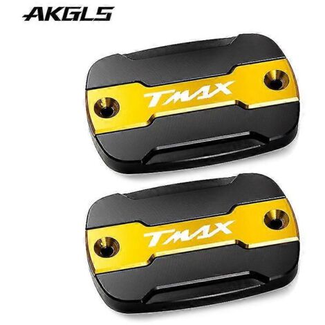 Accessoires moto Yamaha T-Max 500, T-Max 530, SX, DX 560, Tech Max : couvercle de réservoir d'huile de frein avant doré (paire). (1/5)