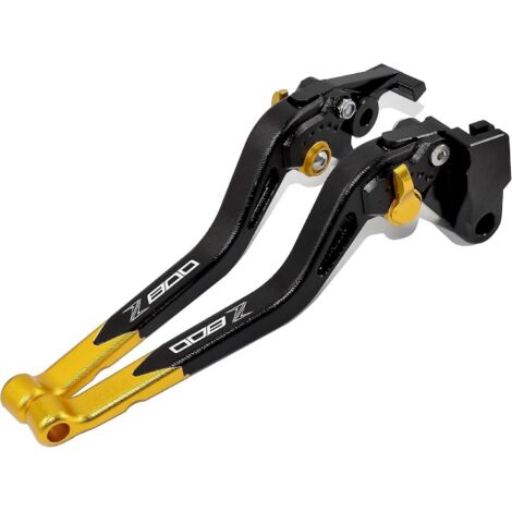 Pour Kawasaki Z800/e Version 2013-2016, accessoires de levier de frein et d'embrayage longs en alliage d'aluminium CNC modifié (noir) - Or