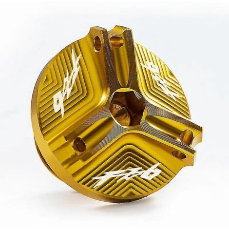 Bouchon de réservoir de liquide de frein avant et bouchon de remplissage d'huile pour moto Yamaha FZ6, FZ-6, ZF6N, FZ6R, FZ6S et Fazer : accessoires de protection. Bouchon de remplissage d'huile doré. (1/5)