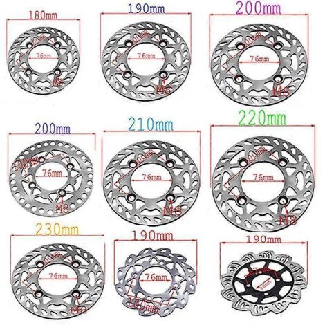 Disque de frein avant et arrière pour moto Kayo BSE 125cc, 140cc, 160cc et Pocket Dirt Bike (180 mm, 190 mm, 200 mm, 210 mm, 220 mm, 230 mm) - 200 mm A (1/5)
