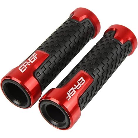 Poignées de guidon pour Er6f (2006-2018) 7/8" (22 mm) - Accessoires moto (noir) - Rouge (1/4)