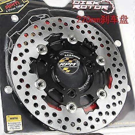 Disque de frein flottant universel 20057 mm / 22070 mm / 26060 mm pour moto, usiné CNC, compatible scooter, moto sportive, moto tout-terrain, quad et quad - Style A 220, noir (1/5)