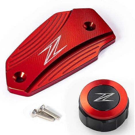Accessoires de protection pour bouchons de liquide de frein avant et arrière et bouchon de réservoir de carburant pour motos Kawasaki Z 900, Z 800, Z 650, Z650, Z900 et Z800 (2013-2023) - Rouge (1/5)