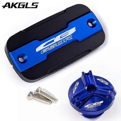 Bouchon de réservoir de liquide de frein avant et protection de l'orifice de remplissage pour moto Honda CB650R CBR650R CBR 650R CB 650R - Kit CB bleu (1/5)