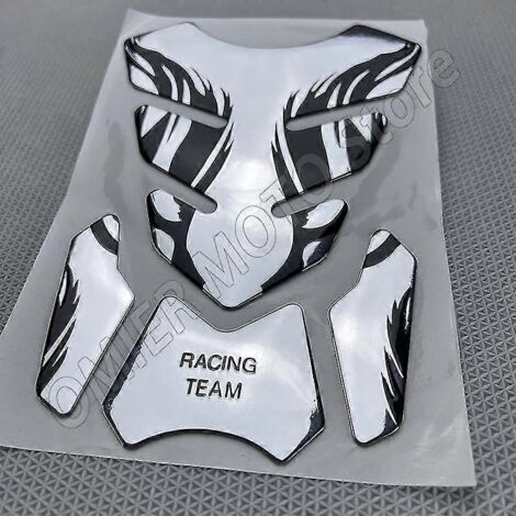 Autocollant de protection de réservoir en forme d'arête de poisson 3D pour Honda et Yamaha - Protection contre l'huile et l'essence - Décoration effet flamme - Accessoires moto (1/4)