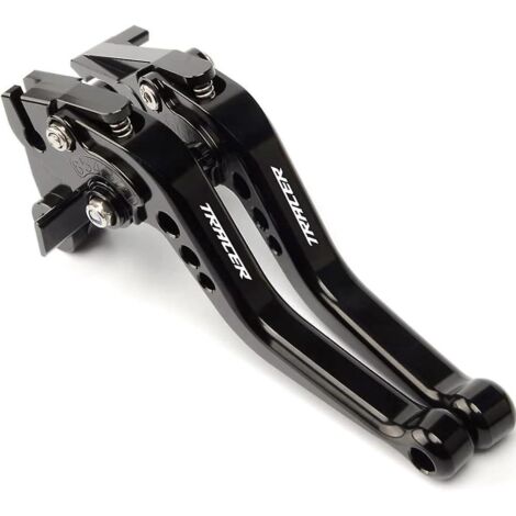 Levier de frein et d'embrayage court réglable 6 positions en alliage d'aluminium CNC modifié pour Yamaha Tracer 900/GT 2015-2020 (rouge) - Noir