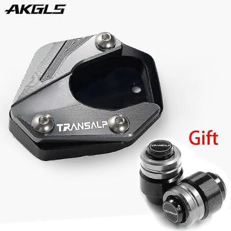 Accessoires pour Honda XLV 600, 650, 700 et Transalp 600 : rallonge de support latéral, plaque de support, élargisseur d'aile et cache-valve de pneu. (1/4)