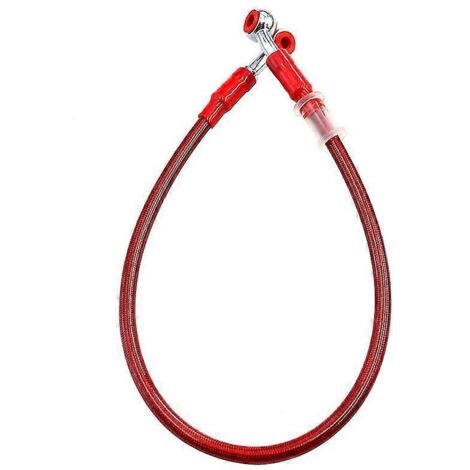Gaine tressée en acier renforcée pour durites de frein, d'embrayage et d'huile de moto (6 couleurs disponibles) - Rouge - 50 cm, 60 cm, 65 cm (1/5)
