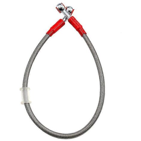 Gaine tressée en acier renforcée pour durites de frein, d'embrayage et d'huile de moto (6 couleurs disponibles) - 50 cm, 60 cm, 65 cm - Argent - 60 cm (1/5)