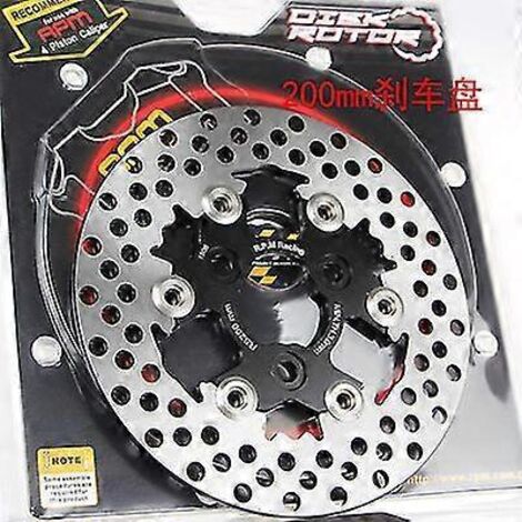 Disque de frein flottant universel 20057 mm / 22070 mm / 26060 mm pour moto, usiné CNC, compatible scooter, moto sportive, moto tout-terrain, quad et quad - Style A 200, noir (1/5)