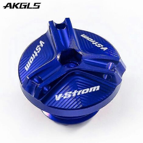 Bouchon de remplissage d'huile moteur (vis et protection) pour Suzuki V-Strom 650, 1000, 1050, 1050XT, V-Strom 250, DL250, DL650, DL1000 (bleu). (1/5)
