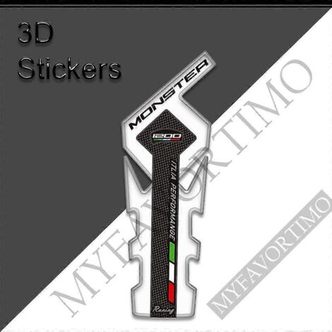 Protection de réservoir pour Ducati Monster 1200 SR 1200s, autocollants 3D, kit de protection pour les genoux et les fuites d'huile et de carburant - Monster 1200 (1 pièce) (1/5)