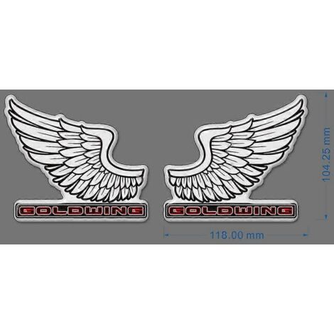 Autocollants/logos/symboles Gold Wing pour Honda Goldwing GL1800, 1100, 1200 et 1500 Tour F6B GL 1800 - Emblème, autocollant de carénage latéral (1/5)