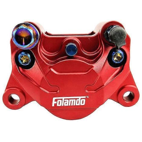 Étrier de frein à disque pour moto, entraxe de 84 mm, diamètre 200 mm, diamètre 220 mm, avant/arrière, 2 pistons, pour scooter, moto tout-terrain, cross, pit bike et Grom - Rouge (1/5)