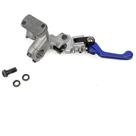 Maître-cylindre de frein hydraulique avant universel M10 pour moto, levier de frein à disque droit rouge pour modification de moto - Bleu (1/5)