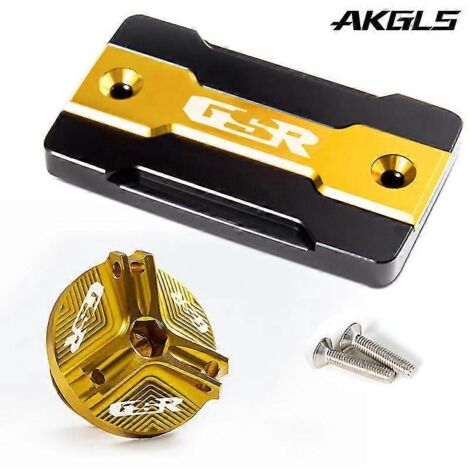 Accessoires pour motos Suzuki GSR 750, 400 et 600 : bouchon de réservoir d'essence et bouchon de remplissage d'huile moteur (GSR-A, doré) (1/5)
