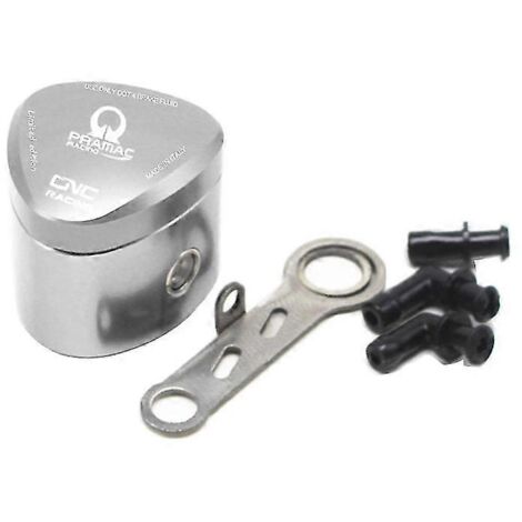Réservoir universel de liquide de frein pour moto CNC avec support + support pour Ducati 1098 696 848 795 1199 - argent (1/5)