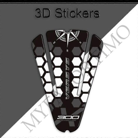 Kit d'autocollants 3D pour moto Kawasaki Versys X 300 (1 pièce) : protections pour les genoux, le réservoir et le réservoir. (1/5)