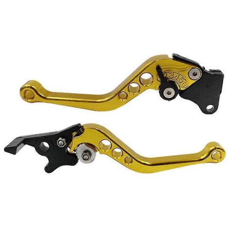 Lot de 2 poignées de frein et d'embrayage de moto en alliage usiné CNC de haute qualité, compatibles avec la modification de motos - Or (1/5)