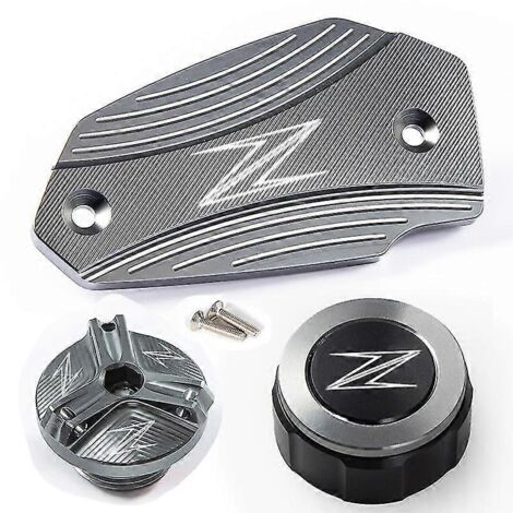 Accessoires de protection pour bouchons de liquide de frein avant et arrière et bouchon de réservoir de carburant pour motos Kawasaki Z 900, Z 800, Z 650, Z650, Z900 et Z800 (2013-2023) - Kit en titan (1/5)