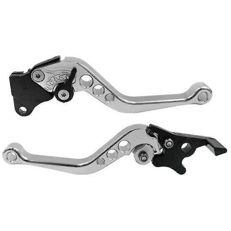 Lot de 2 poignées de frein et d'embrayage en alliage CNC pour moto, de haute qualité, compatibles avec la modification de motos - Argent (1/5)