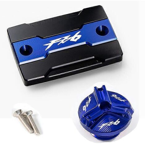 Accessoires de protection pour le bouchon du réservoir de liquide de frein avant et le bouchon de remplissage du moteur des motos Yamaha FZ6, FZ-6, ZF6N, FZ6R, FZ6S et Fazer : un ensemble bleu (1/5)