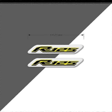 Autocollants pour moto Yamaha YZF R125 R 125 Protection de réservoir Autocollant Emblème Badge Logo Protection de réservoir 2014 2015 2016 2017 2019 2020--R125 (Jaune) (1/5)