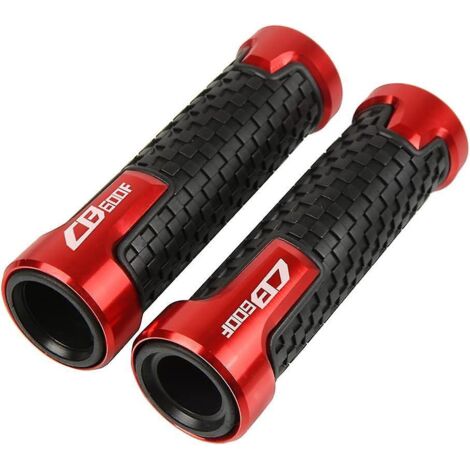 Poignées de guidon pour Honda CB600F Hornet (1998-2006), 22 mm (7/8"), accessoires moto (bleu) - Rouge (1/4)
