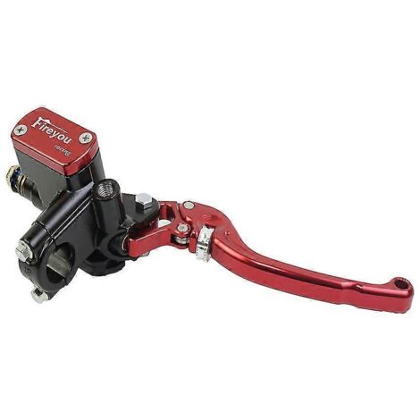 Levier CNC pour moto, maître-cylindre de frein à piston de 14 mm, pompe d'embrayage hydraulique pour scooter Vespa Yamaha MXS125 - Rouge droit (1/5)