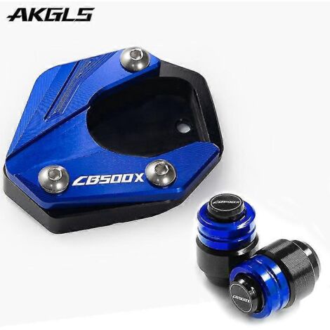 Accessoires pour Honda CB500X, CB 500 X et CB 5000X : support latéral de repose-pied, renfort, extension et cache-valve de pneu (bleu) – CB500X (1/4)
