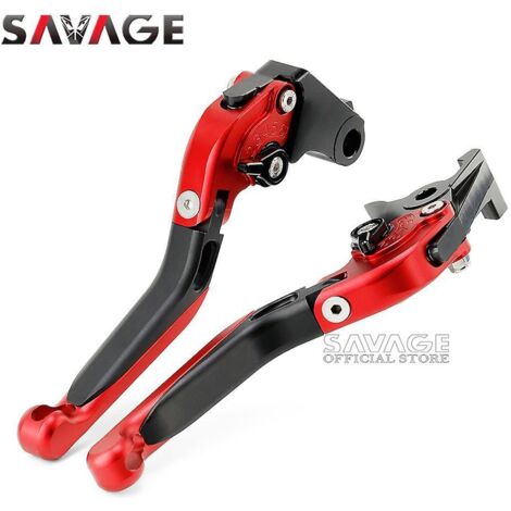 Leviers de frein et d'embrayage pour Honda NC750X, NC700X, CBR650R, CB650F, CB 600 et NC 750 : accessoires moto réglables, pliables et extensibles – Rouge et noir (1/5)