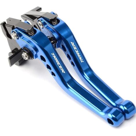 Levier de frein et d'embrayage court réglable 6 positions en alliage d'aluminium CNC modifié pour Yamaha Tracer 900/GT 2015-2020 (rouge) - Bleu (1/5)