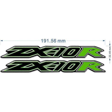 Autocollants pour Kawasaki Ninja ZX-10R (2015-2020) : protection de réservoir, carénage, emblème, logo (vert). (1/5)