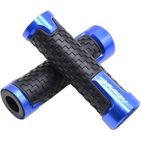 Poignées de guidon pour Honda X-Adv 750 (2017-2018) - 22 mm (7/8") - Accessoires moto (titane) - Bleu (1/3)