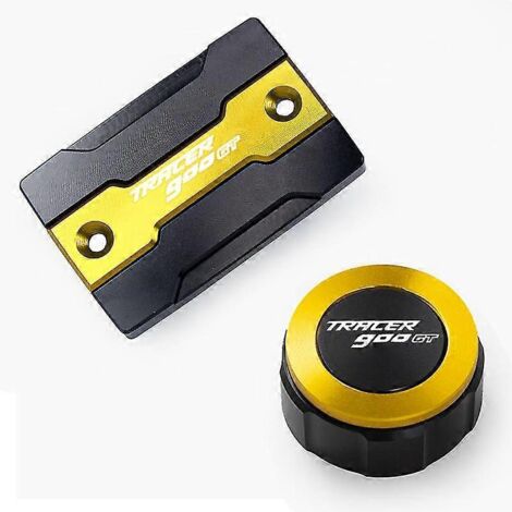 Accessoires pour Yamaha Tracer 900 /gt 900gt 2018-2020 : protection des bouchons des réservoirs de liquide de frein avant et arrière et protection du bouchon du réservoir arrière. (1/5)