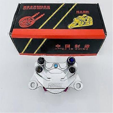 Étrier de frein à disque pour moto, entraxe de 84 mm, diamètre 200 mm, arrière, 2 pistons, compatible scooter, RSZ, Jog, Dirt Pit Bike et Grom - Argenté (1/5)