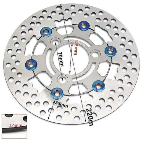 Disque de frein à étrier 220 mm, 3 trous, montage radial 84 mm, 4 pistons, universel pour pitbike, moto de route, Honda, Yamaha - Gris (1/5)