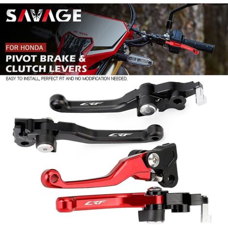 Leviers de frein et d'embrayage pivotants pour Honda CRF450L, CRF450RL, CRF450RX et CRF450X (2005-2023) - Accessoires moto XL - CRF450RX 21-24 - Rouge (1/5)