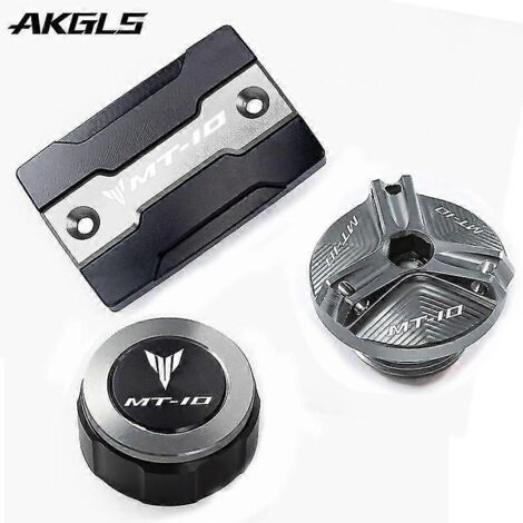 Accessoires pour moto Yamaha MT10 MT 10 MT-10 2015-2021 2018 2019 2020 : bouchon de réservoir de liquide de frein avant et arrière + bouchon de remplissage de carburant (1/4)