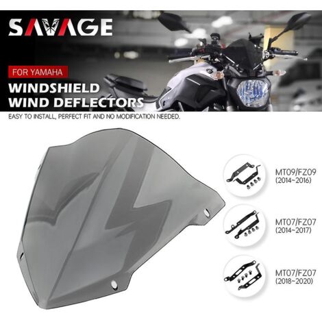 Pare-brise pour Yamaha MT-07 FZ-07 MT-09 FZ09 Accessoires moto Déflecteurs de vent Parabrisas MT-07 FZ-07 FZ MT 07 09--MT07 FZ07 2018-2020 (1/5)