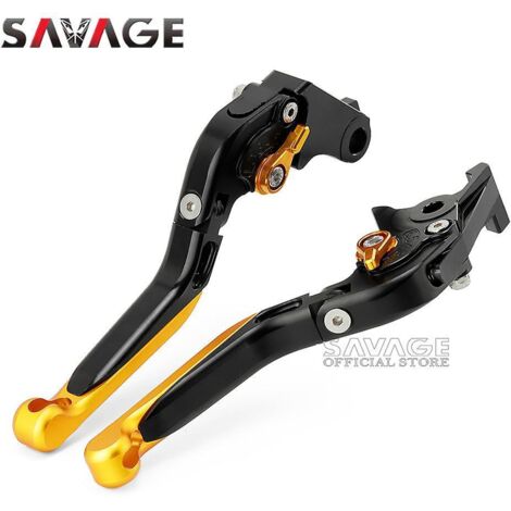 Leviers de frein et d'embrayage pour Honda NC750X, NC700X, CBR650R, CB650F, CB 600 et NC 750 - Accessoires moto réglables, pliables et extensibles - Or et noir (1/5)