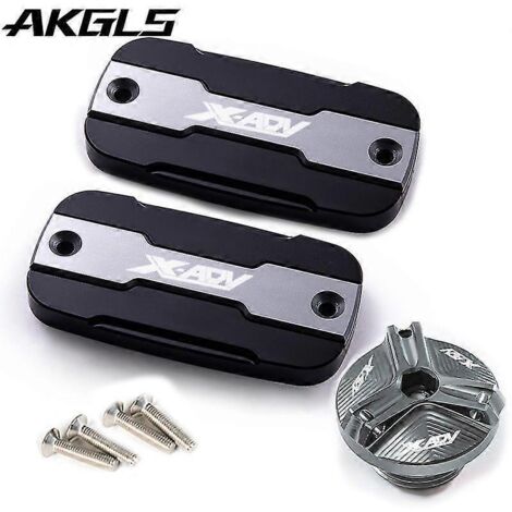 Bouchon de réservoir de liquide de frein avant + bouchon de remplissage pour moto Honda X-Adv 750, X-Adv 300, 750 et 1000 (2017-2022) - Kit en titane (1/5)