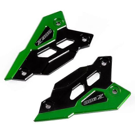 Accessoires pour Kawasaki Z900 (2017-2023) : protège-pédales arrière, protège-talon, accessoires décoratifs (vert). (1/5)