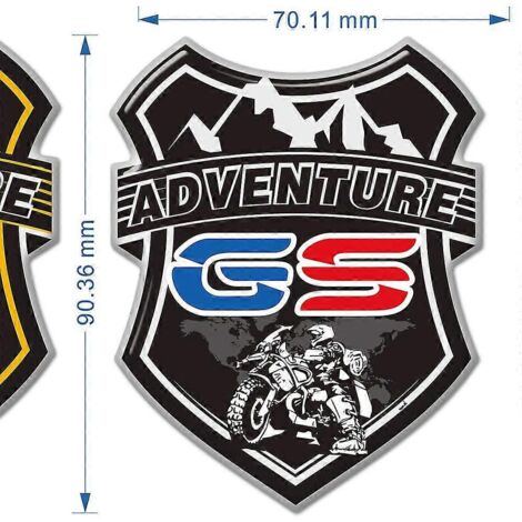 Autocollants pour moto BMW R1200GS, R1250GS, F750GS, F800GS, F850GS et G310GS Adventure (protection de réservoir, valises en aluminium) - Argent GS (1/5)