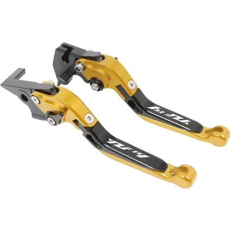 Accessoires moto pour Yamaha YZFR1, YZF-R1 et YZF R1 (1999-2018) : leviers de frein et d'embrayage pliables et extensibles avec protection de levier (H)