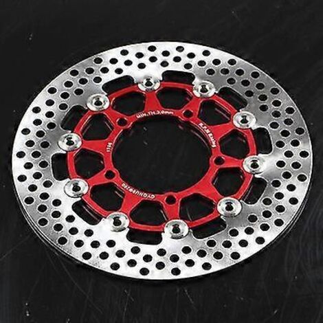 Disque de frein flottant universel 20057 mm / 22070 mm / 26060 mm pour moto, usiné CNC, compatible scooter, moto sportive, moto tout-terrain, quad et quad - Style A 260, rouge (1/5)